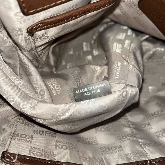 Michael Kors Brown Leather Gold Chain Inner Pocket Double Strap Hobo Handbag - Picture 4 of 4